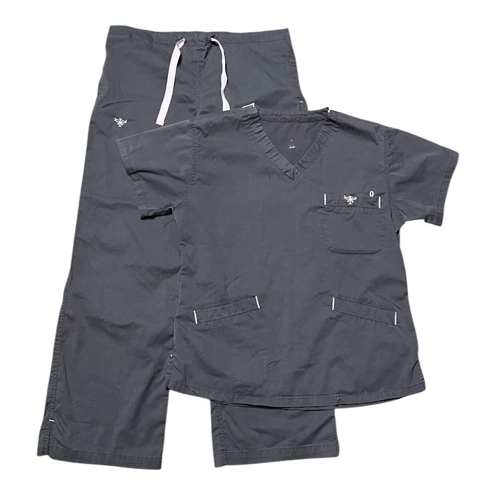 Med Couture E-Z-Flex Women's Scrub Set Dark Gray